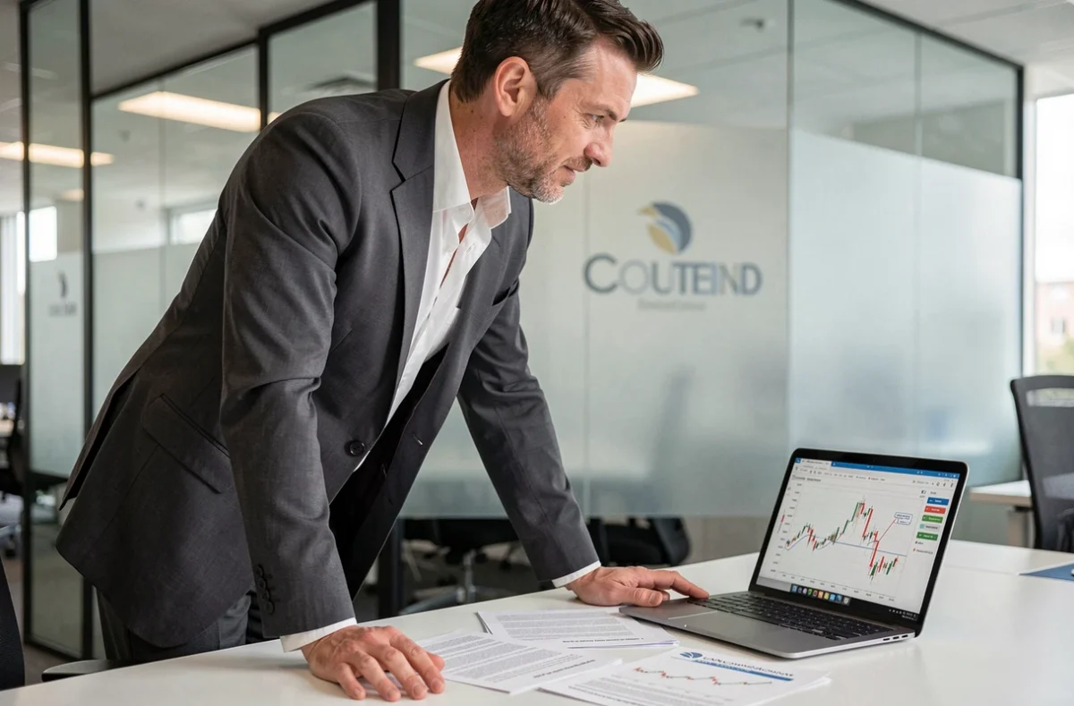 Courtier ACREDIT Courtage conseillant un client sur un dossier de rachat de crédit dans un bureau professionnel