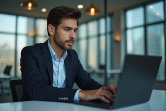 Jeune homme analysant des graphiques de cryptomonnaies