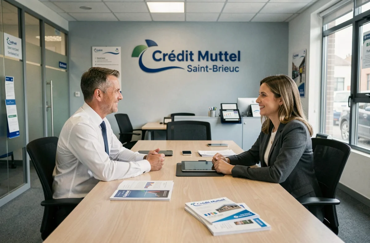 Conseiller du Crédit Mutuel de Bretagne Pôle Professionnel et Patrimonial en réunion à Saint-Brieuc