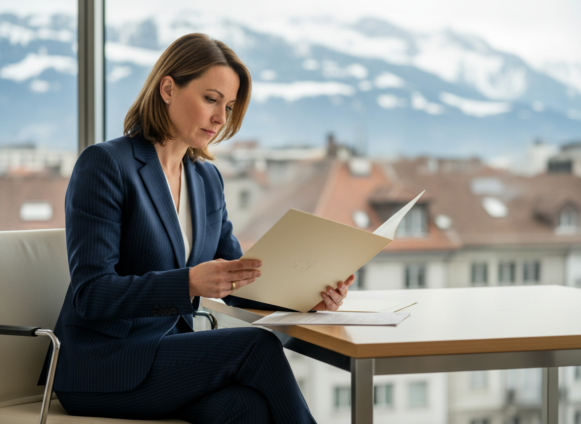 Femme d'affaires suisse confiante dans son bureau